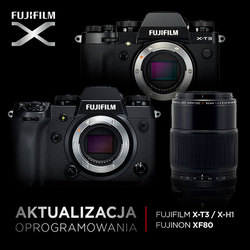 Aktualizacja oprogramowania waparatach Fujifilm X-T3 oraz X_H1 iw obiektywie Fujinon XF80 f/2,8 E LM OIS WR Macro